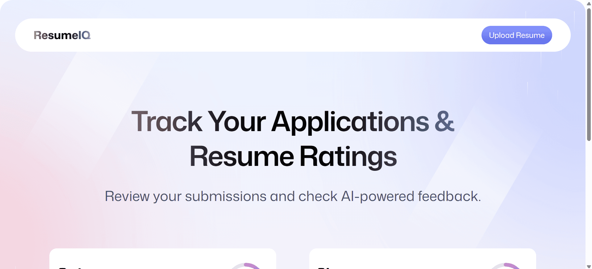 AI Resume Analyzer interface displaying résumé strengths, weaknesses, and improvement suggestions